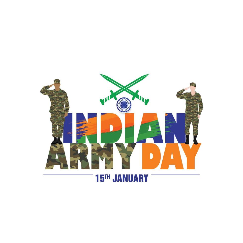 ilustración vectorial del día del ejército de la india, concepto de celebración del día de la república, aplaudiendo la victoria, gente apreciando, aplaudiendo y saludando al soldado del ejército indio, logotipo del día del ejército vector