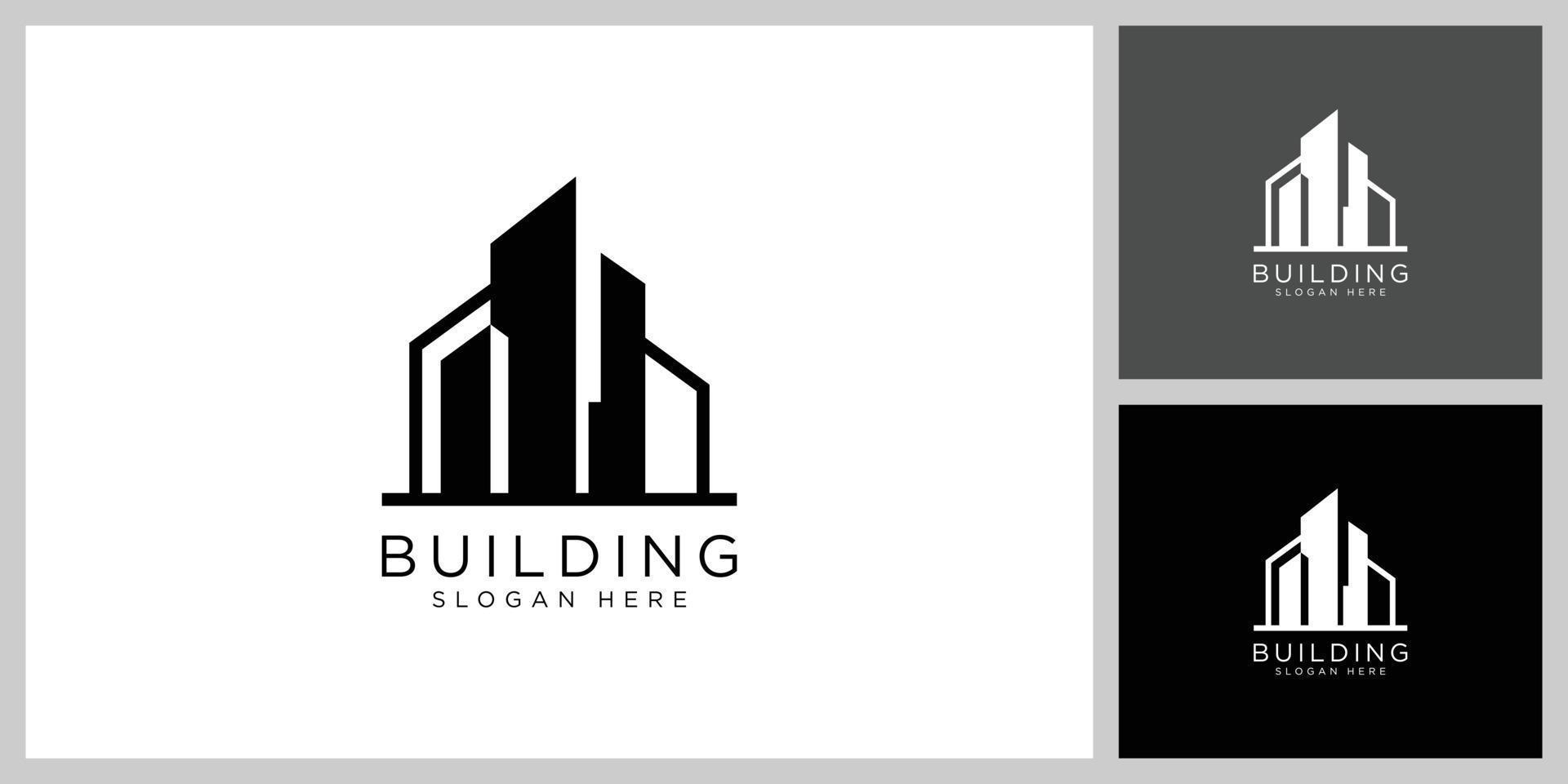 edificio logo vector plantilla de diseño