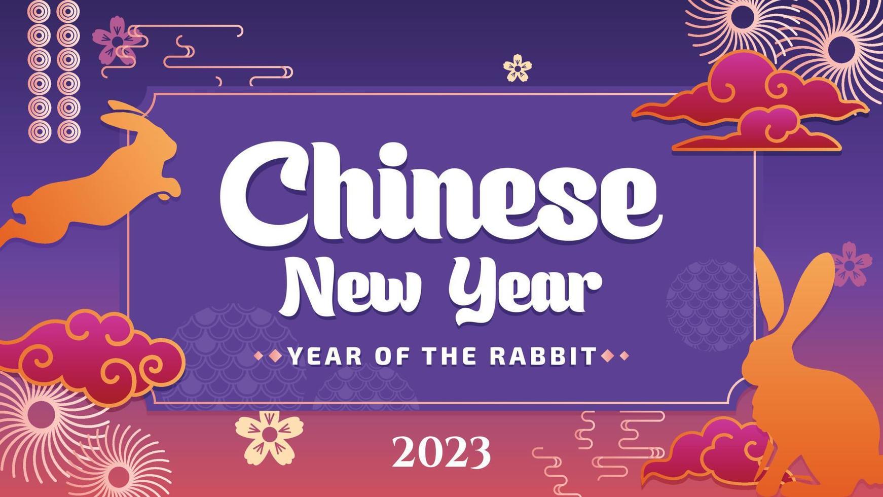 tarjeta de felicitaciones de año nuevo chino 2023 vector