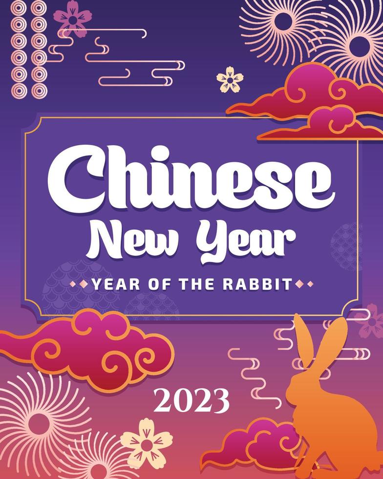 tarjeta de felicitaciones de año nuevo chino 2023 vector