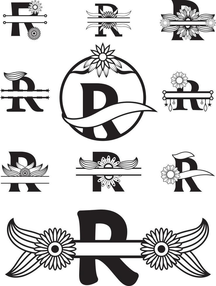 diseño de monograma de letras del alfabeto. logotipo de la boda vector