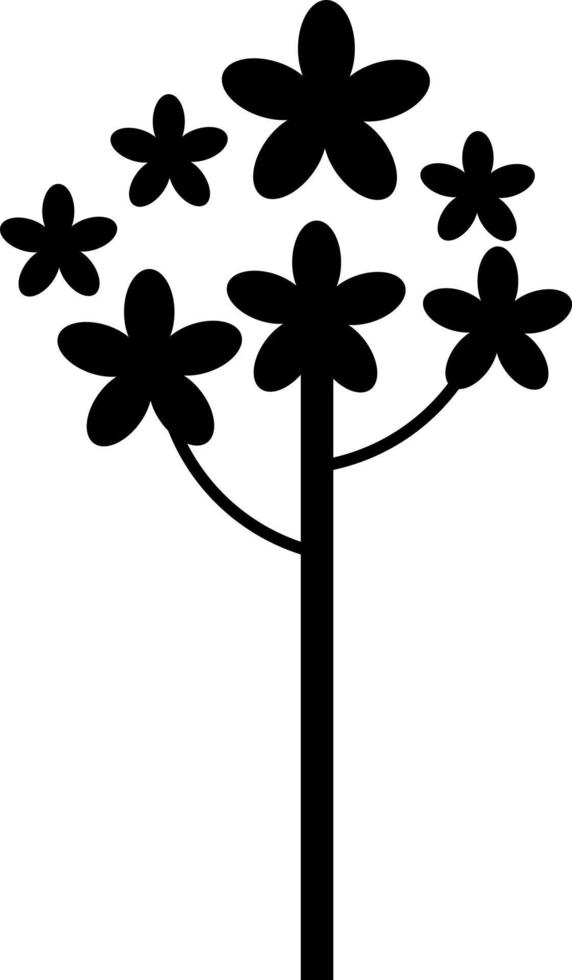 Tree in flowers template. vector