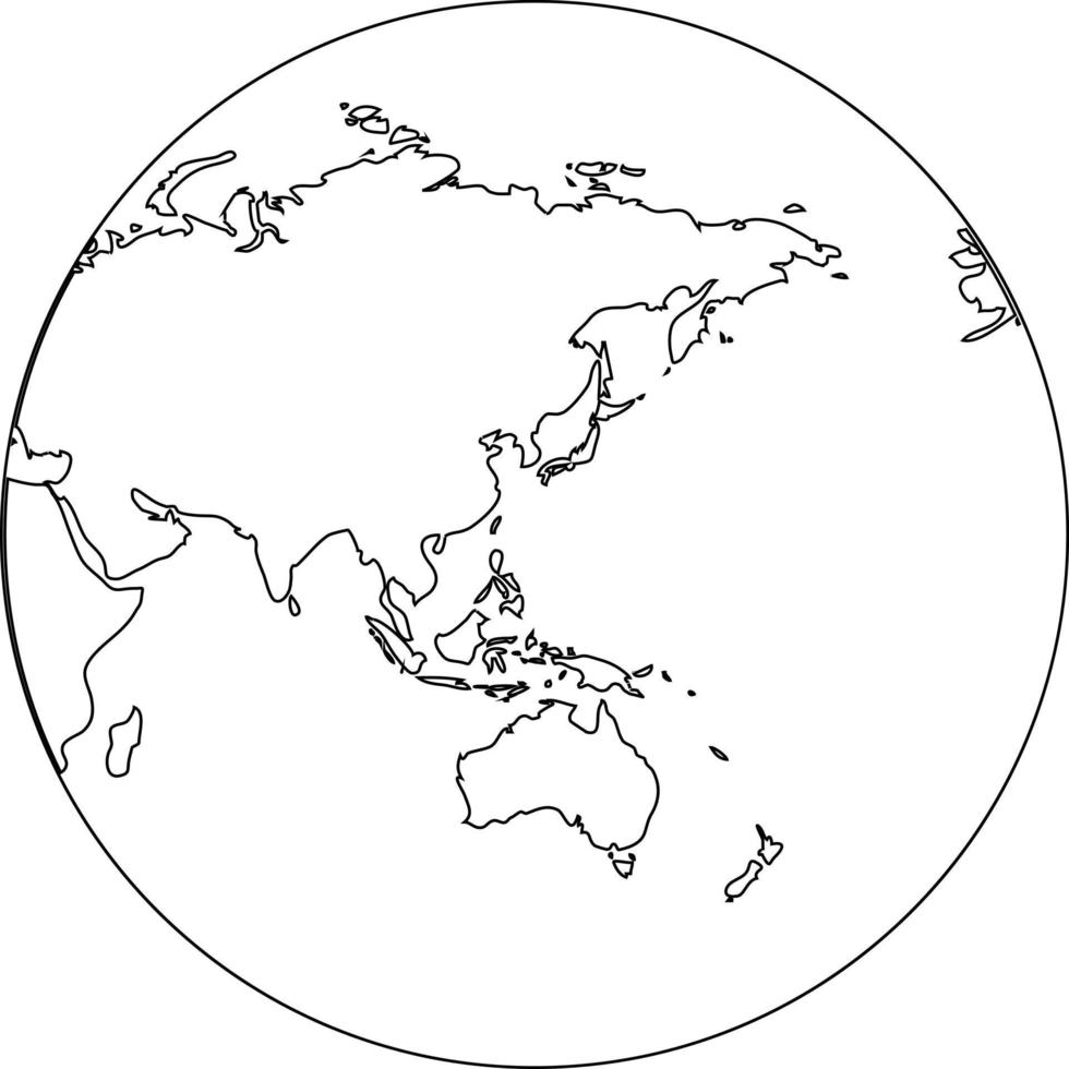 mapa de los continentes en el globo. vector