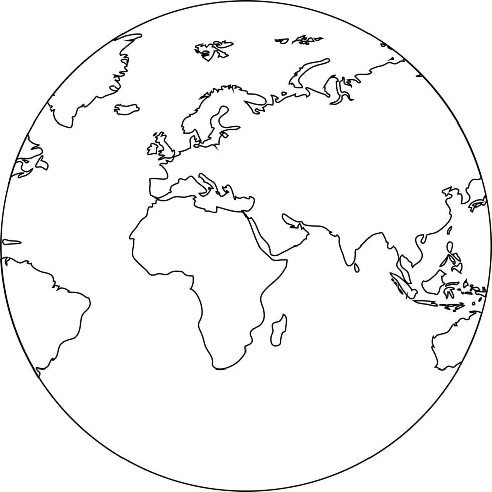 mapa de los continentes en el globo. vector