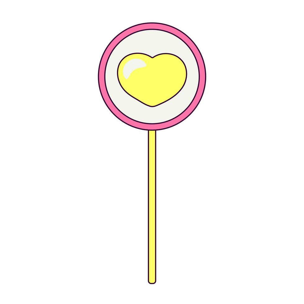 Lollipop with Heart in the Center Isolated Element for Day of Valentine vector