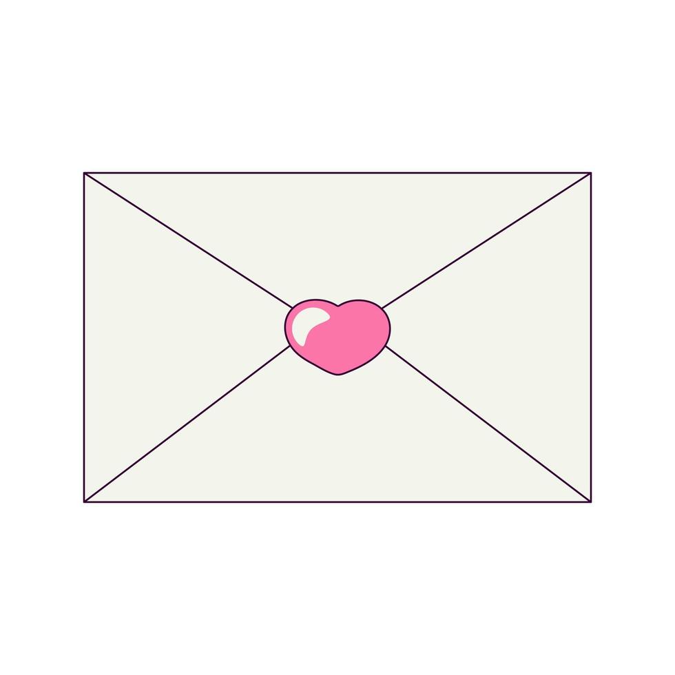 carta de amor con corazón para el día de san valentín vector