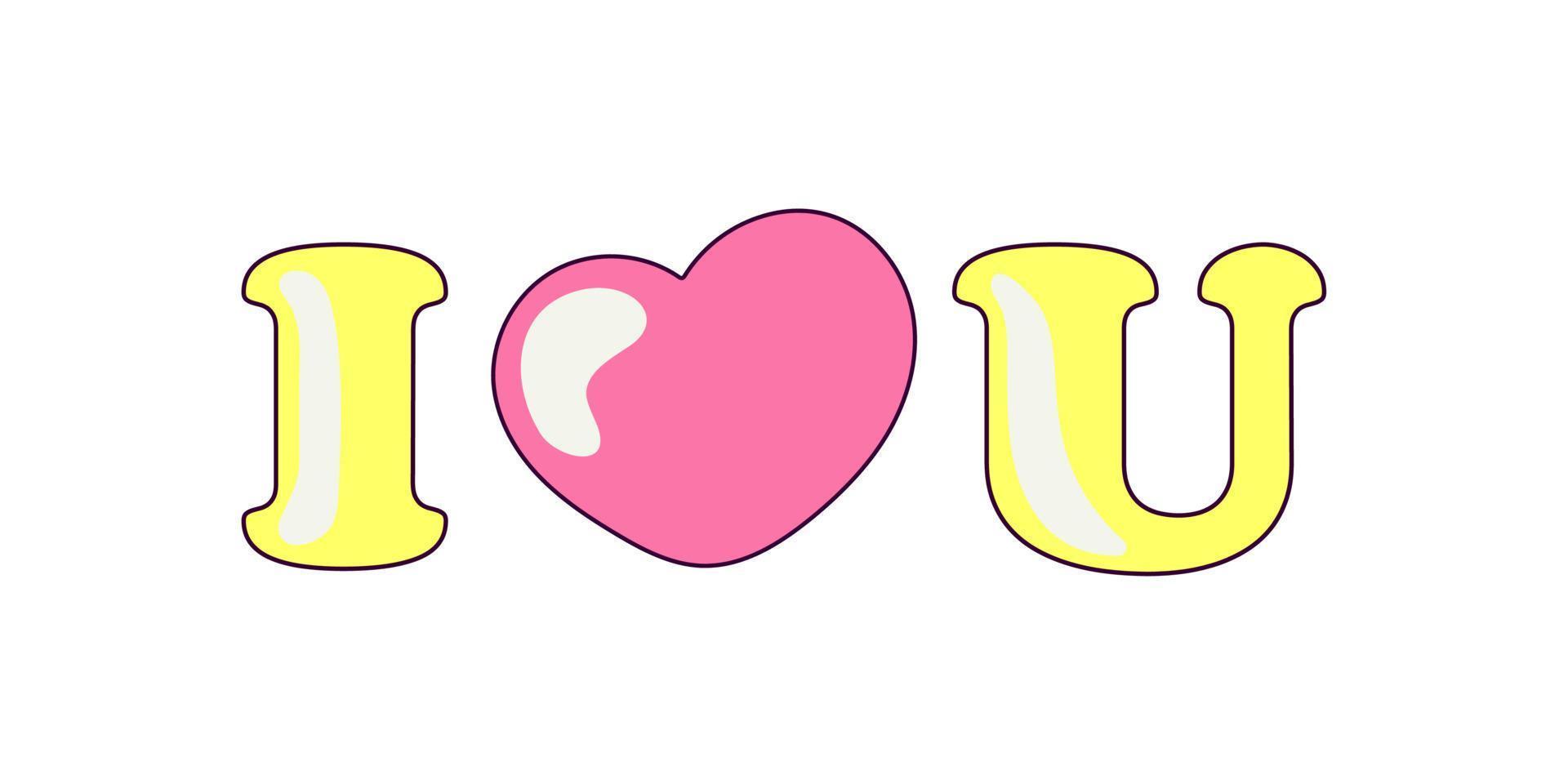 Declaration of Love Text I Love You vector