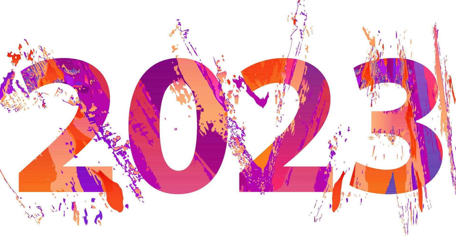 New Year 2023 caption design element or greeting card vector
