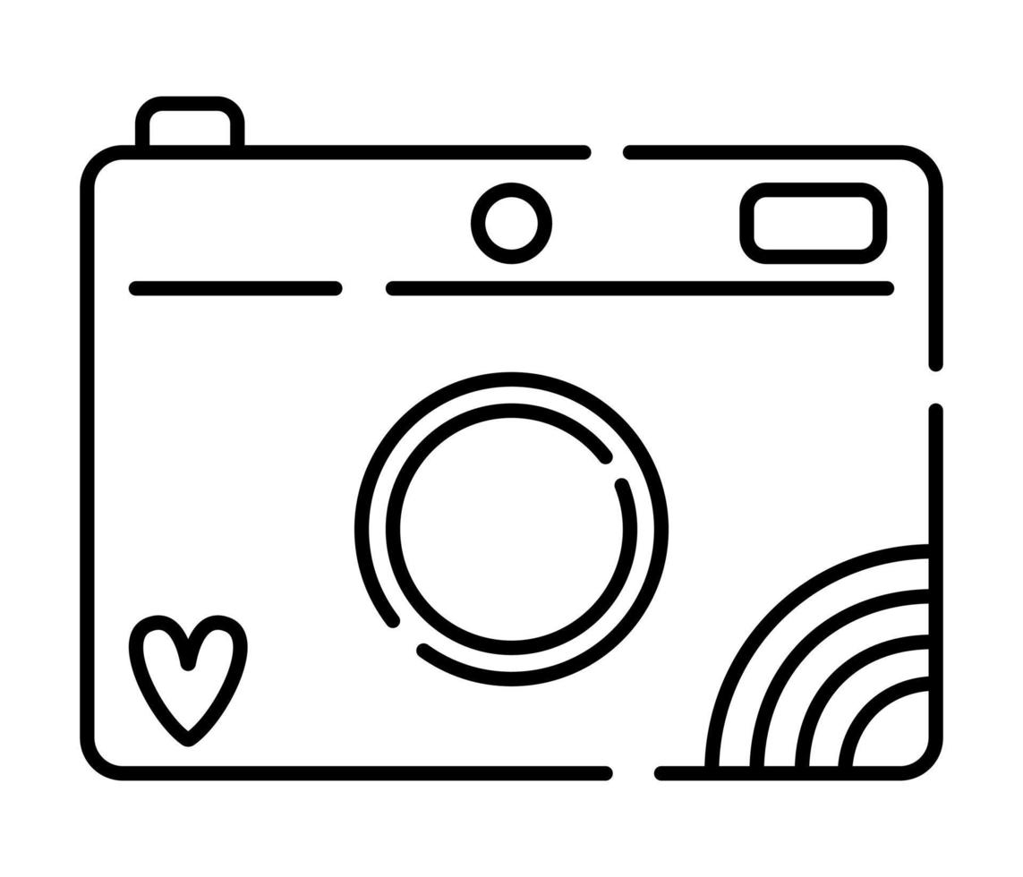 Minimal camera, line black vector illustration