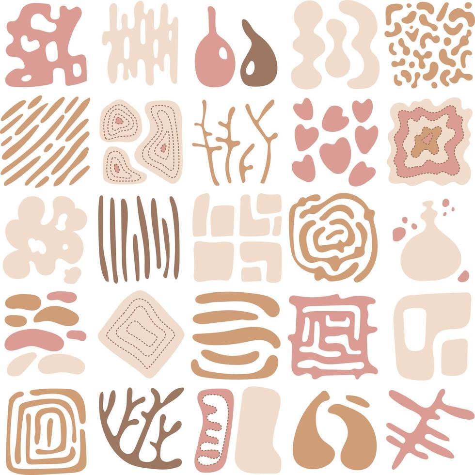 colección de formas abstractas de estilo libre mínimo dibujado a mano vector