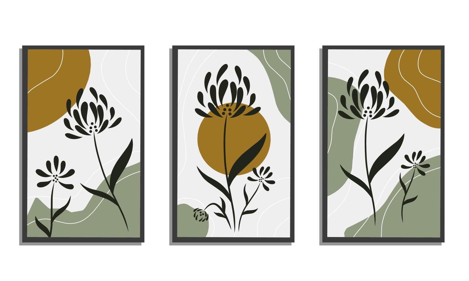 graphic vector illustration of trendy floral plant botanical template design in boho style