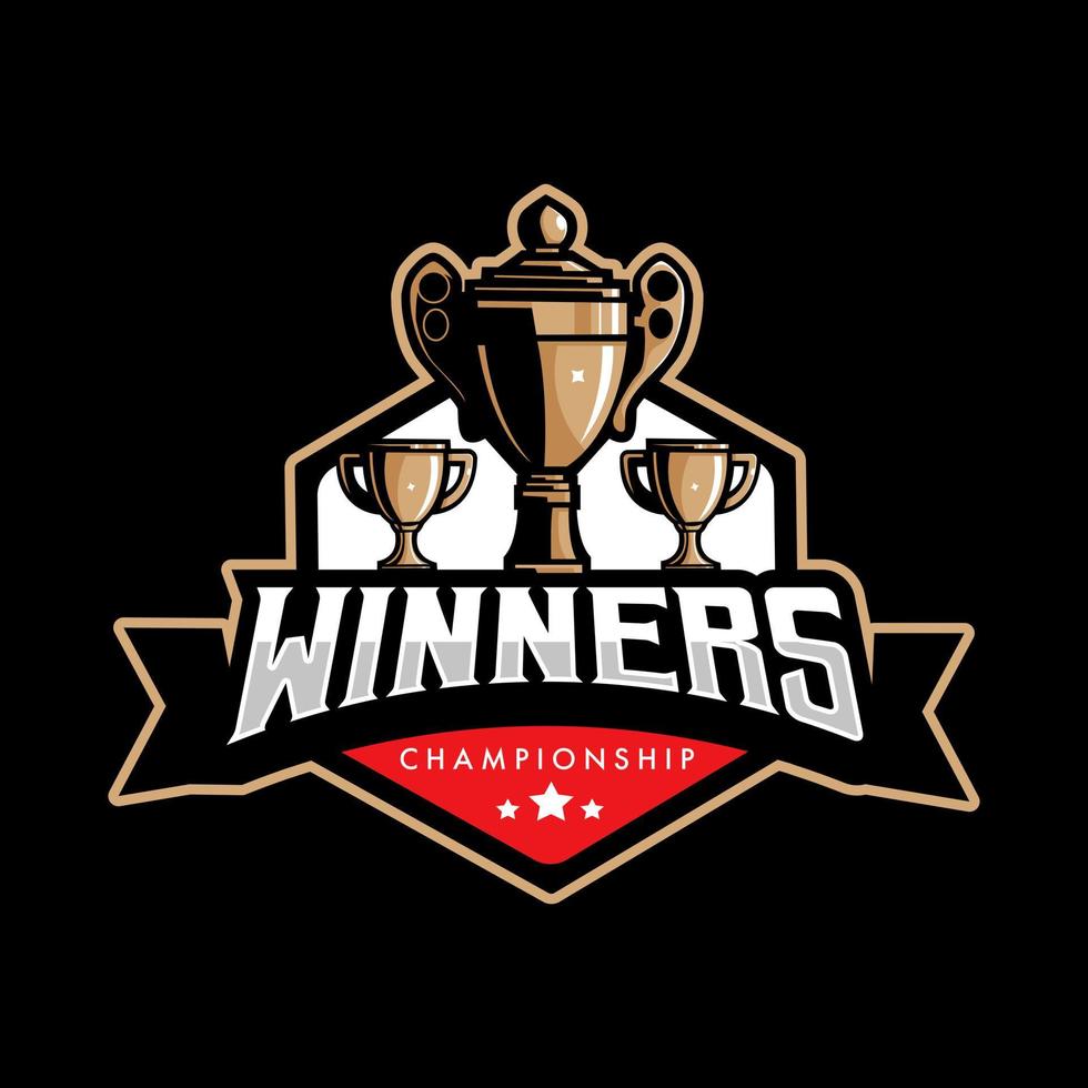 diseño del logotipo del deporte trofeo. campeonato de ganadores de deportes, deportes electrónicos o juegos vector