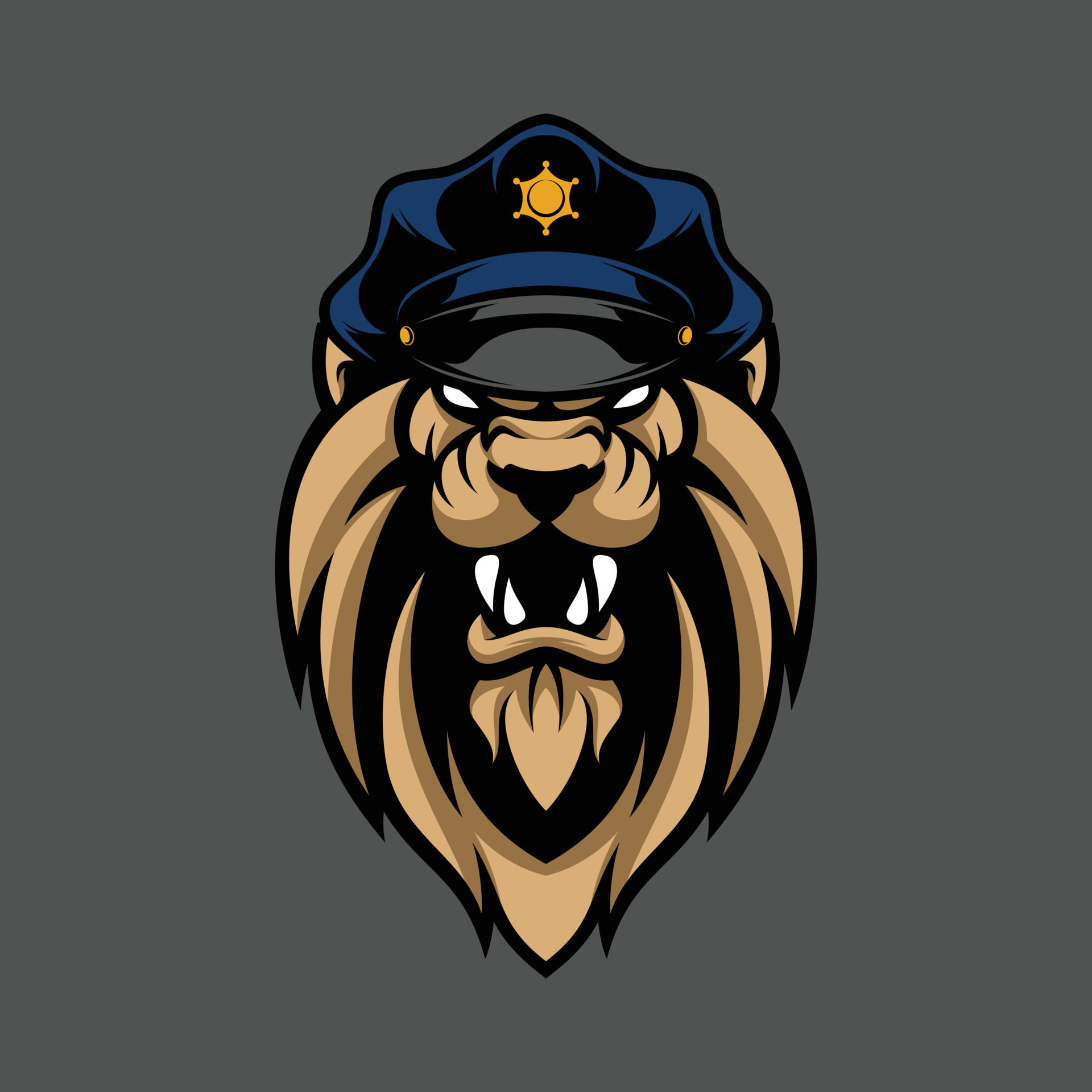 Lion police mascot design vector 16773496 Vector Art at Vecteezy