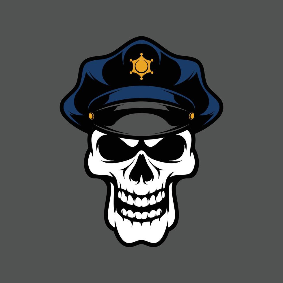 Skull police mascot design vector