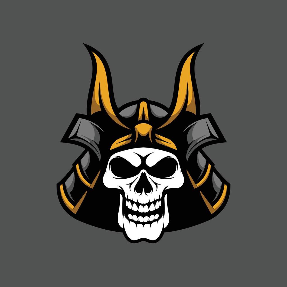 Skull samurai mascot design vector