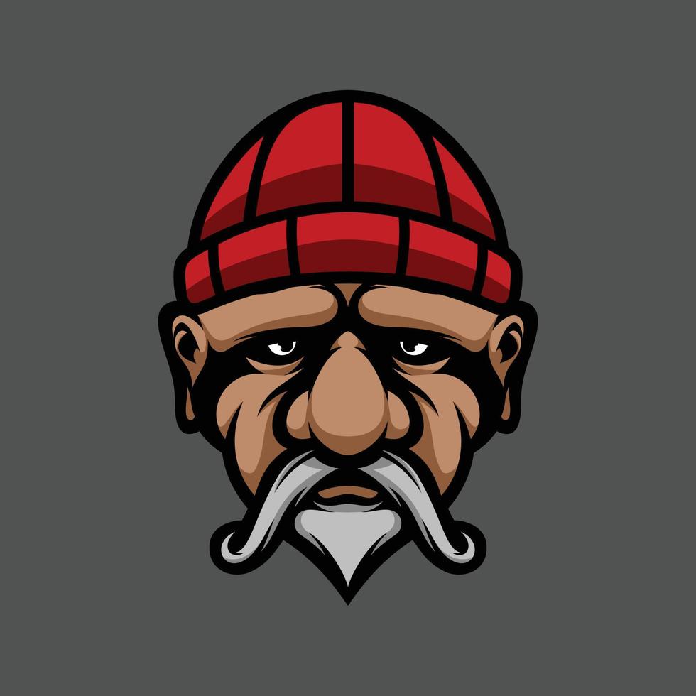 Old beanie hat mascot design vector