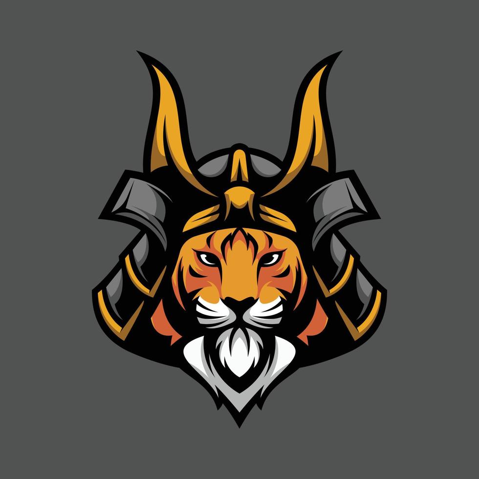 Tiger samurai mascot design vector