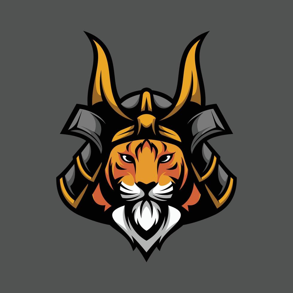 tigre samurai mascota diseño vector