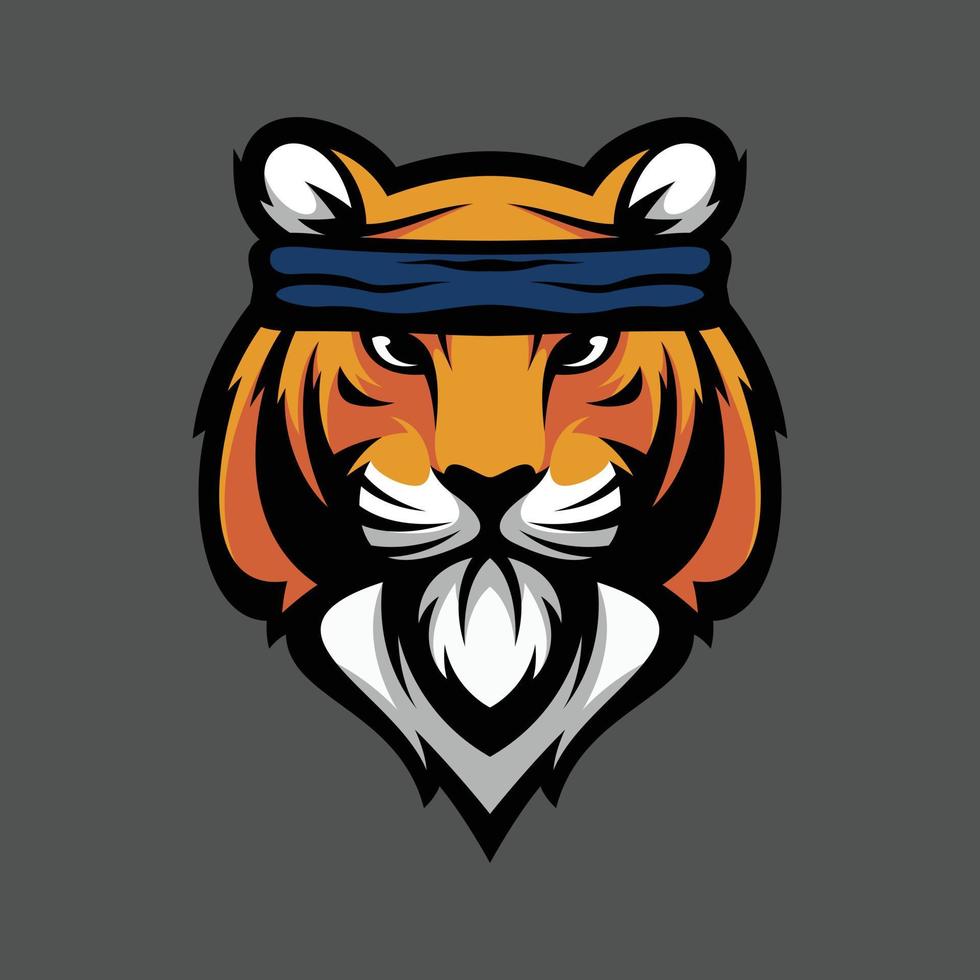 Tiger headband mascot design vector
