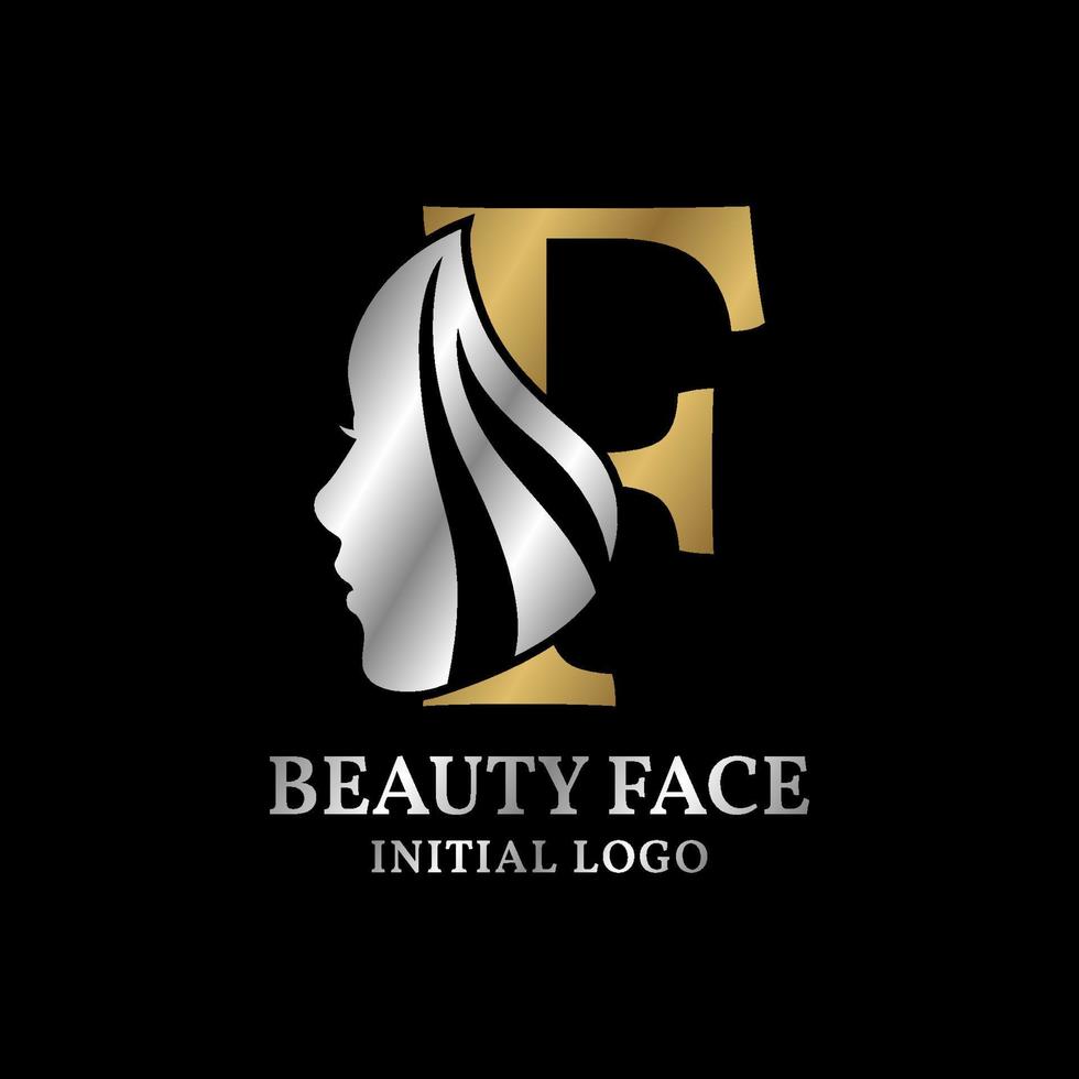 letter F beauty face initial vector logo design element