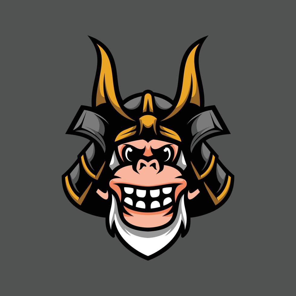 Yeti samurai mascot design vector