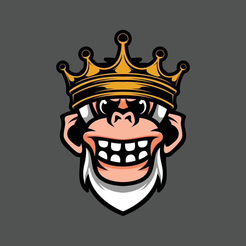 Yeti crown mascot design vector