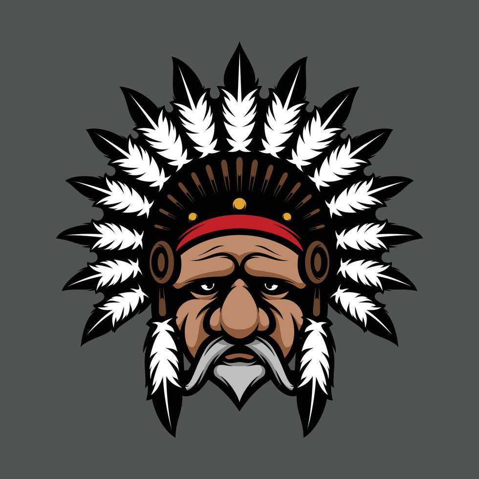 Old apache mascot design vector