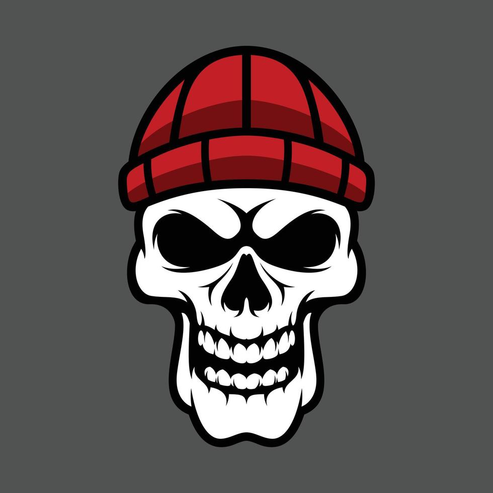 Skull beanie mascot design vector