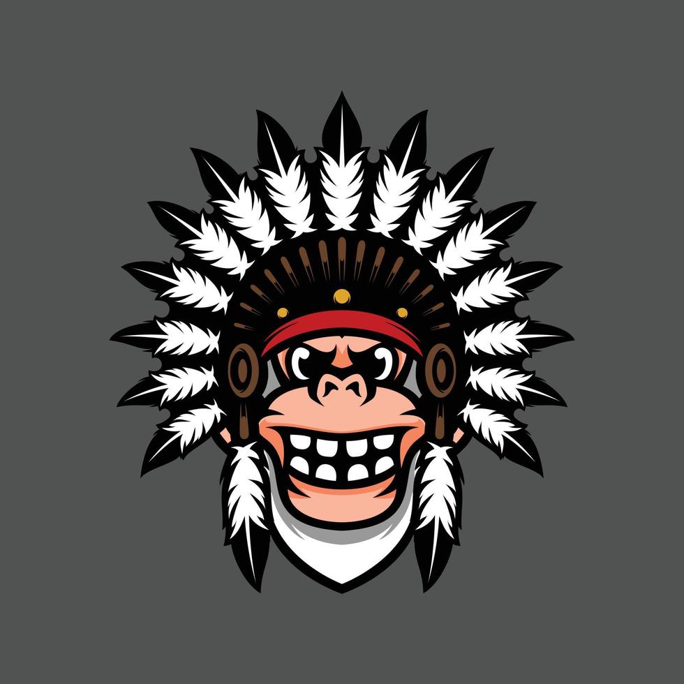 Yeti apache mascot design vector