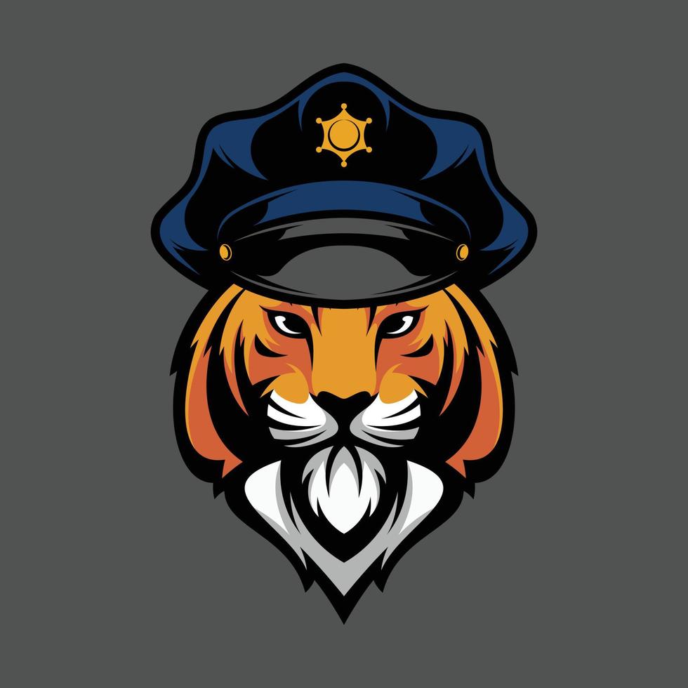 vector de diseño de mascota de policía de tigre
