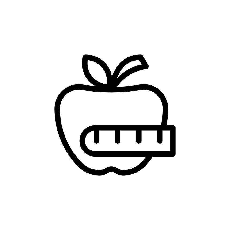 Diet icon outline. Fitness icon illustration. Diet icon design suitable for app designers, website developers, graphic designers. White background icon illustration vector