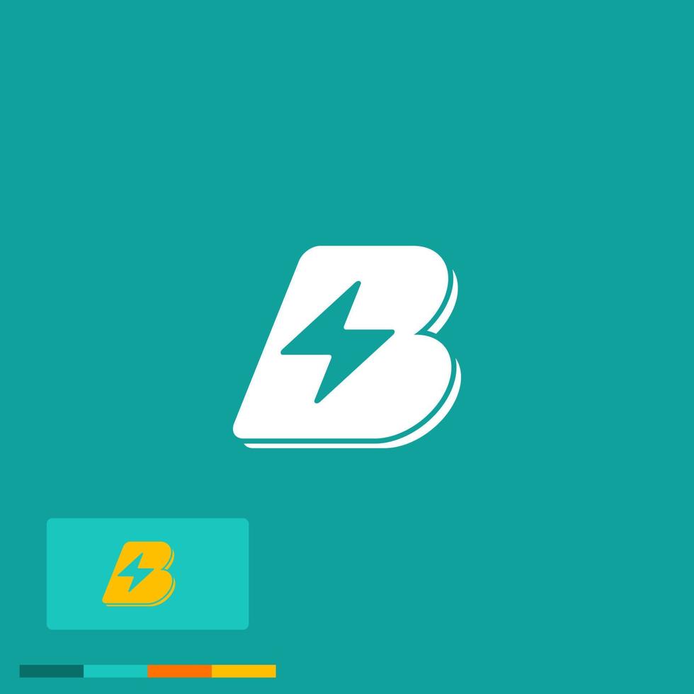 Electric Power Company logo, Electric power vector logo design element. Letter B and thunder electric symbol concept. Lightning sign inside letter B. Speed vector emblem template