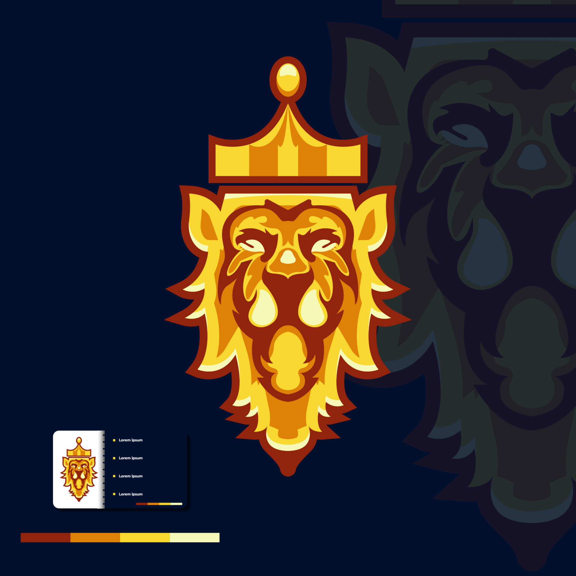 Royal lion king crown logo design Elegant lion animal symbol Tribal Tattoo  Design with business card template suitable for luxury brand identity and  logo type 16773754 Vector Art at Vecteezy