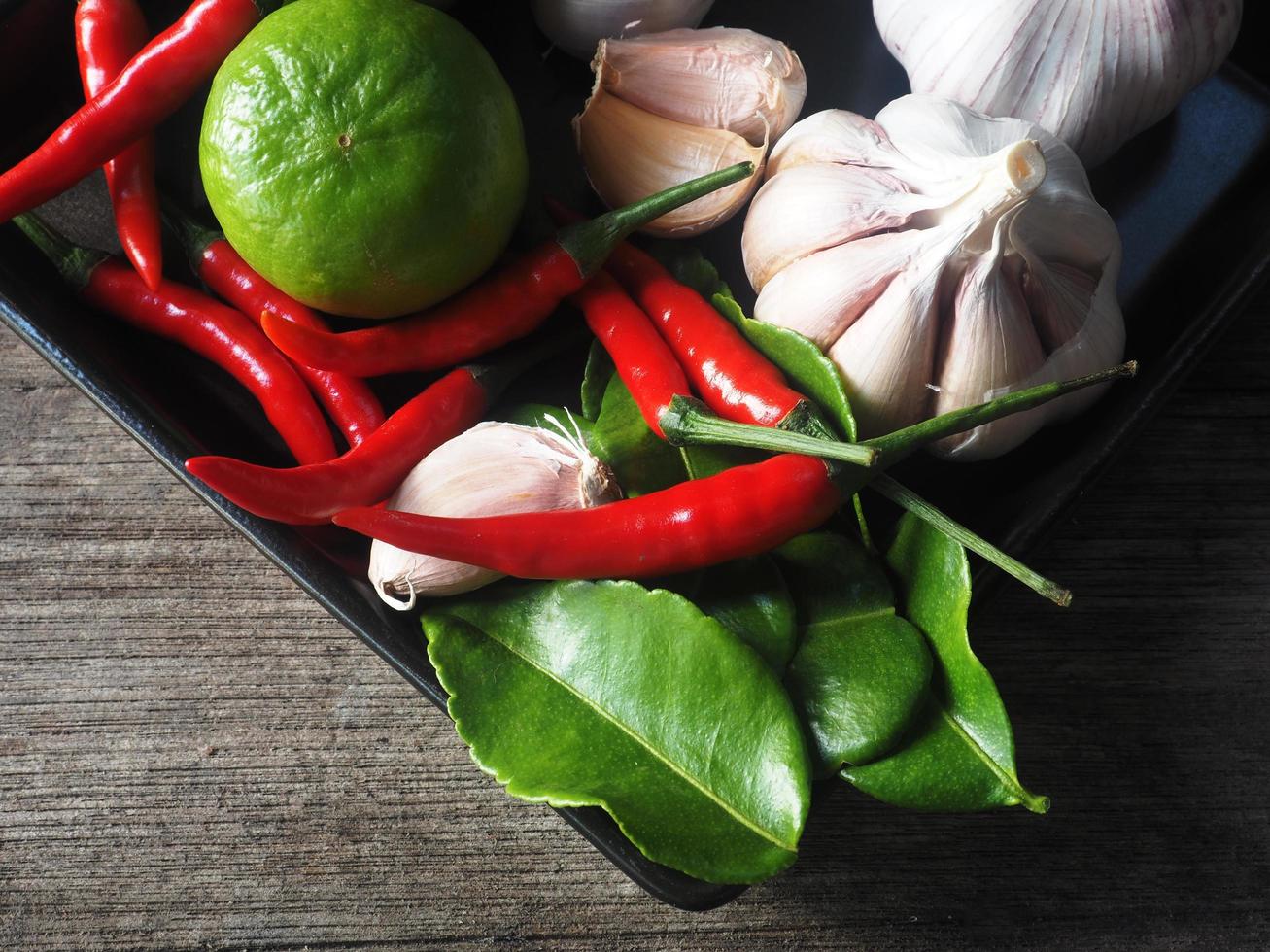 Thai cooking and spice shallot garlic chilli for Thai spicy past photo