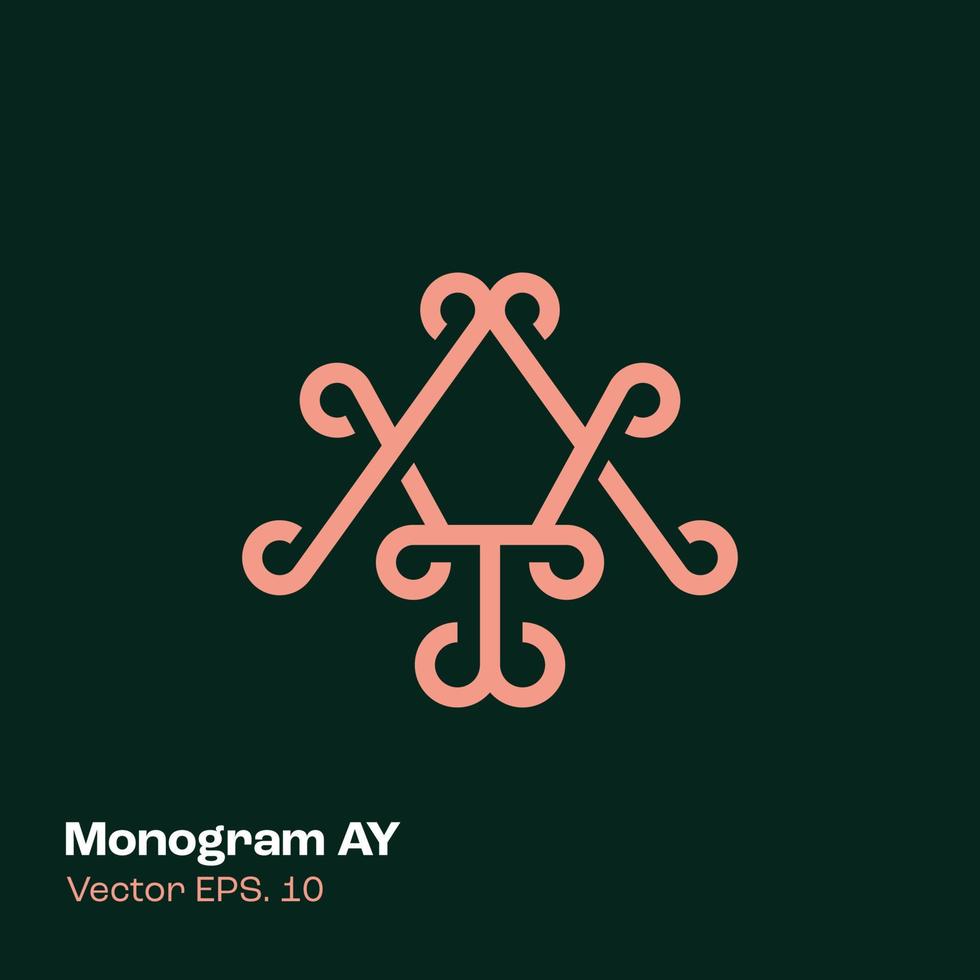 logotipo del monograma ay vector
