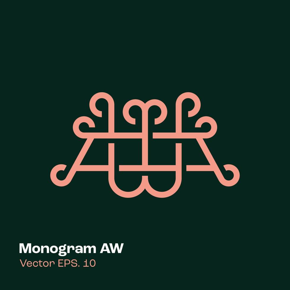 Monogram Logo AW vector