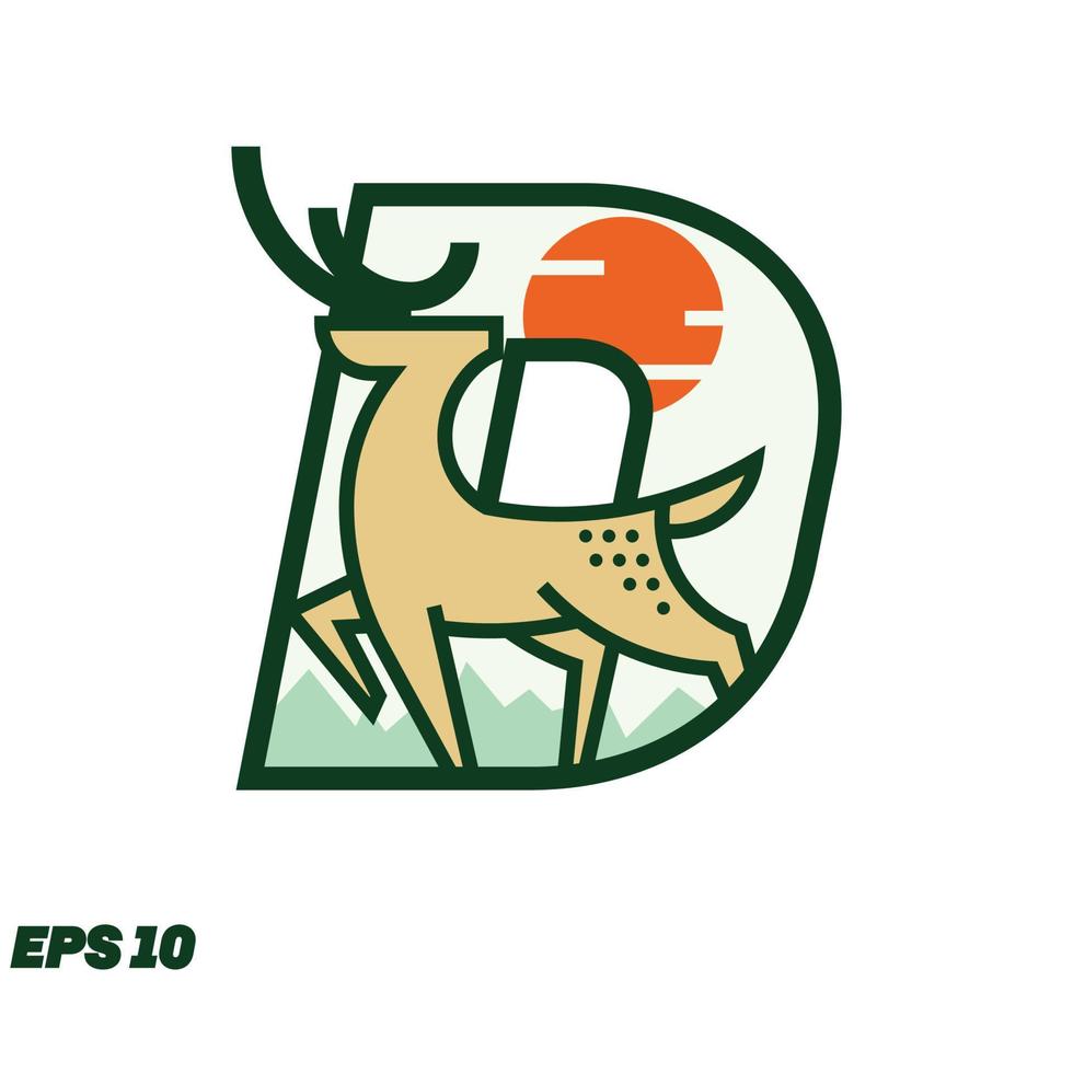 Deer Or Hunting Alphabet D vector