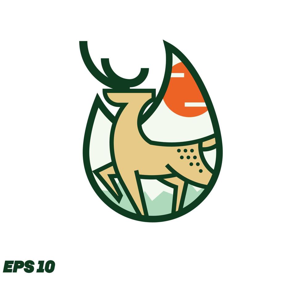 Deer Or Hunting Fire Icon vector
