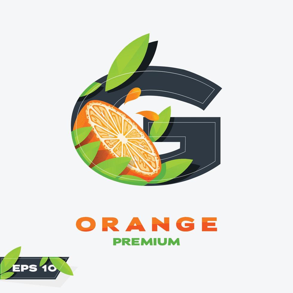 Alphabet G Orange Fruit Edition vector