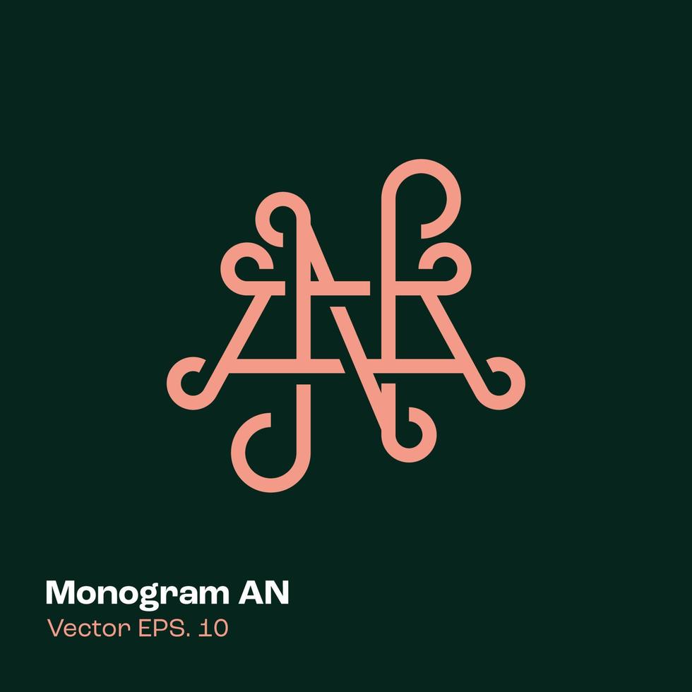 Monogram AN Logo vector