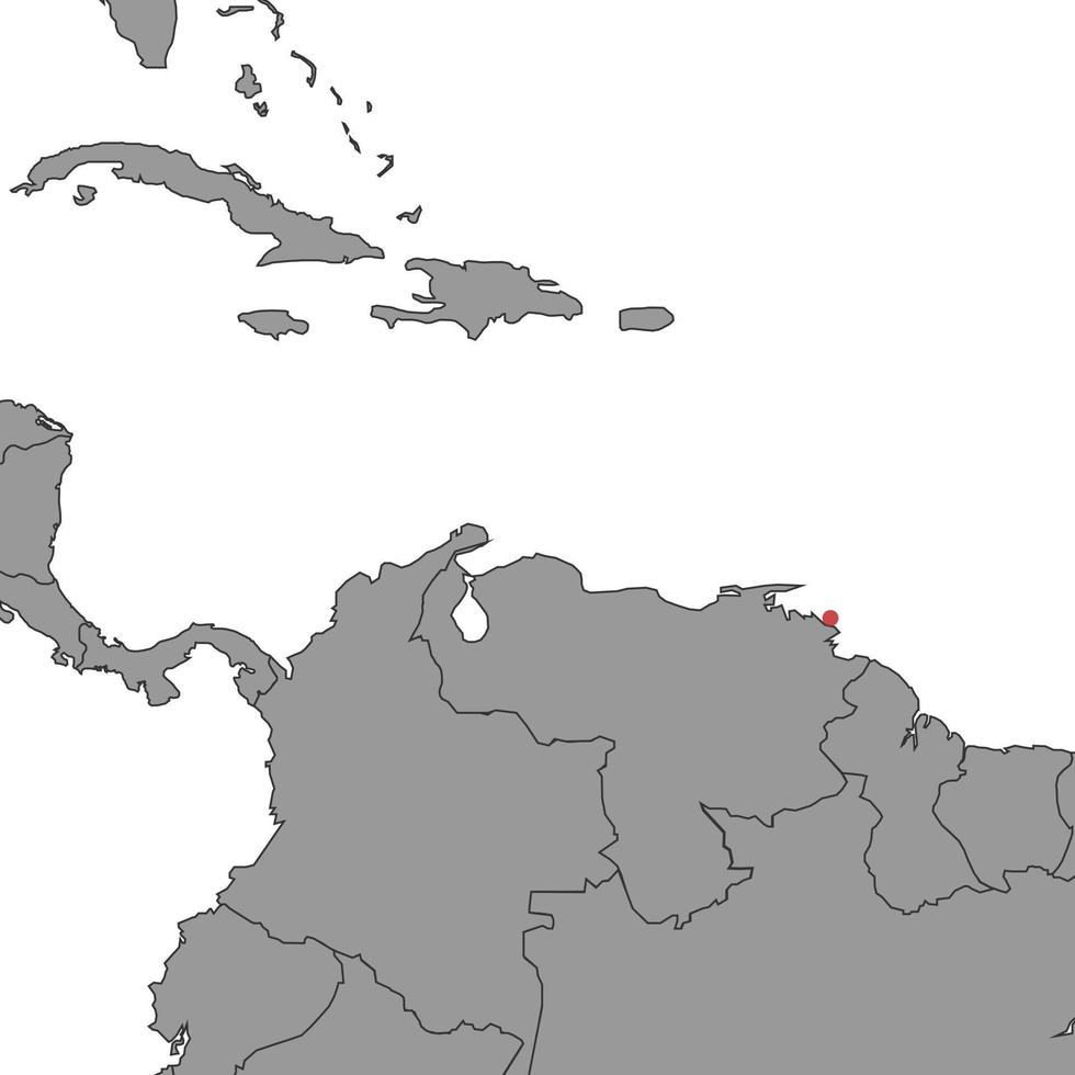 Trinidad and Tobago on world map. Vector illustration.