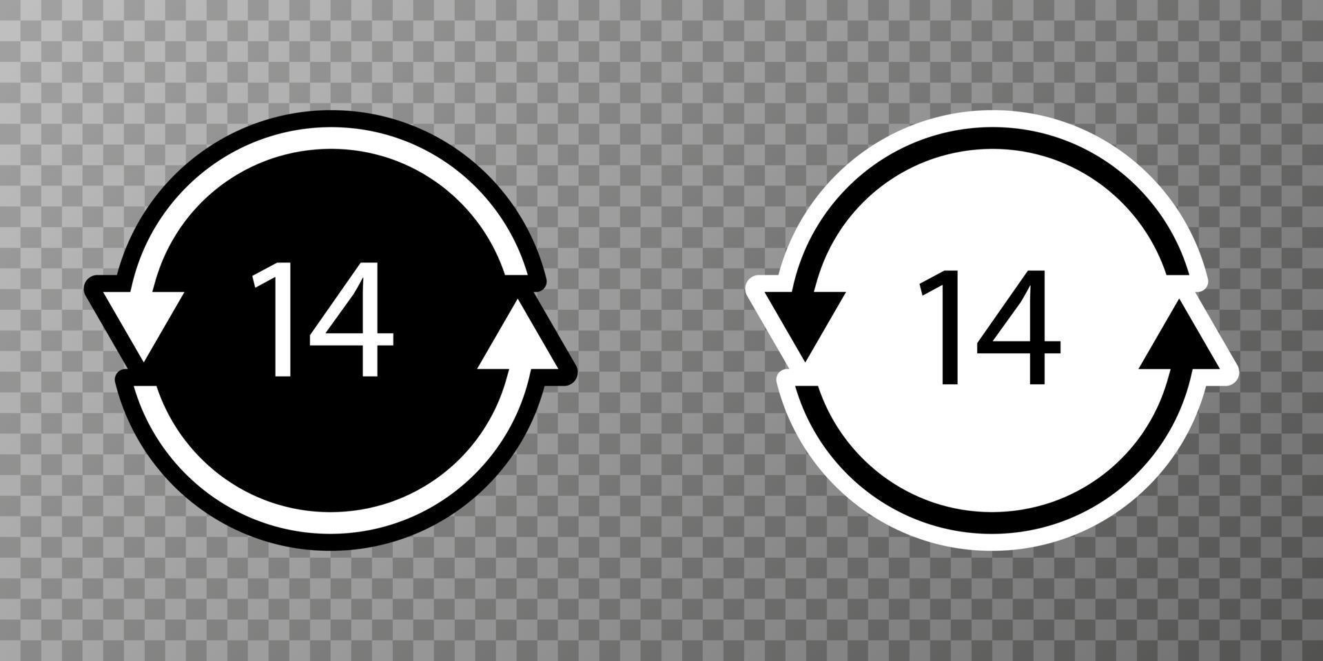 Battery recycling symbol 14 CZ . Vector illustration