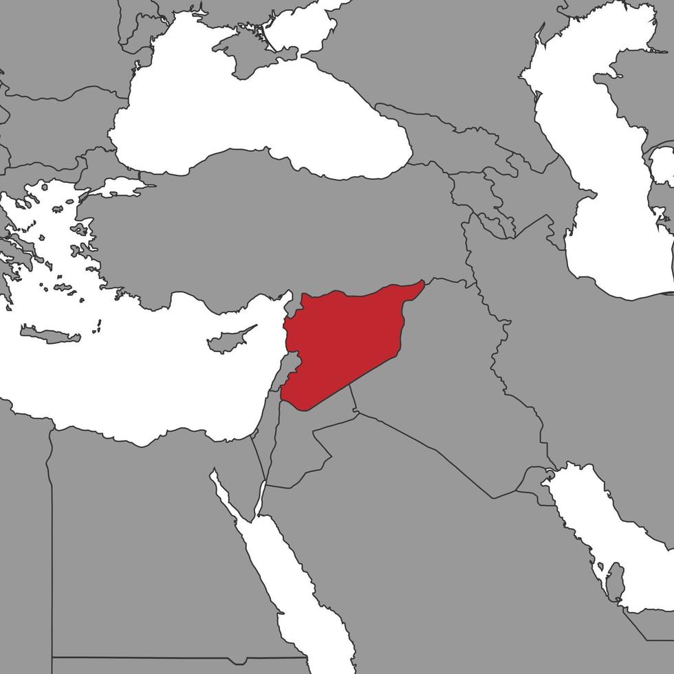 siria en el mapa mundial. ilustración vectorial vector