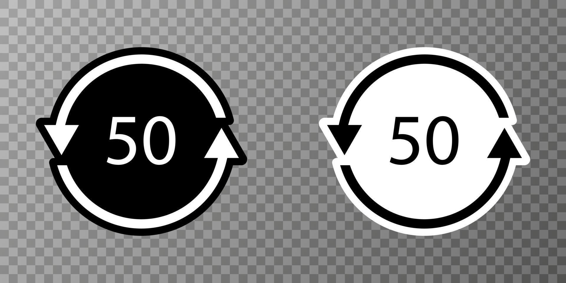 Bio material recycling code 50 FOR. Vector Illustration