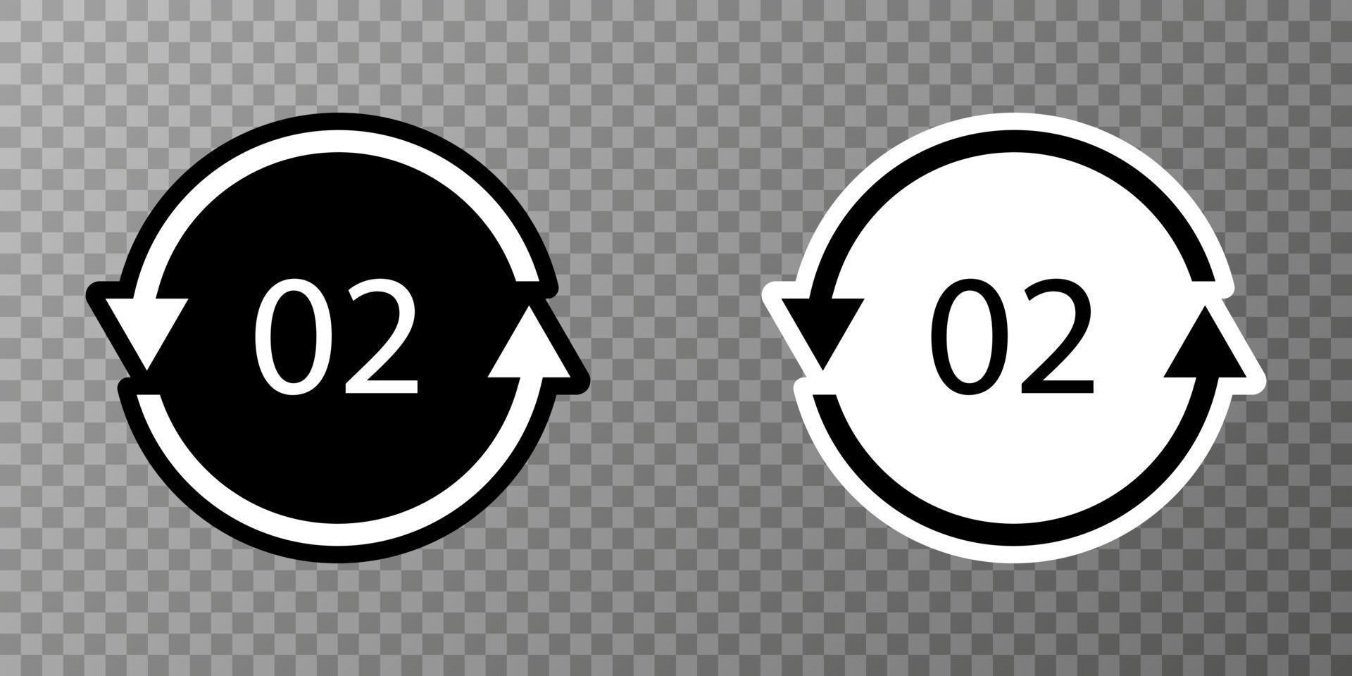 HDPE 02 recycling code symbol. Plastic recycling vector polyethylene sign.