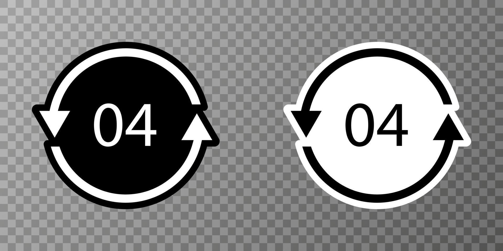 PE-LD 04 recycling code symbol. Plastic recycling vector low density polyethylene sign.