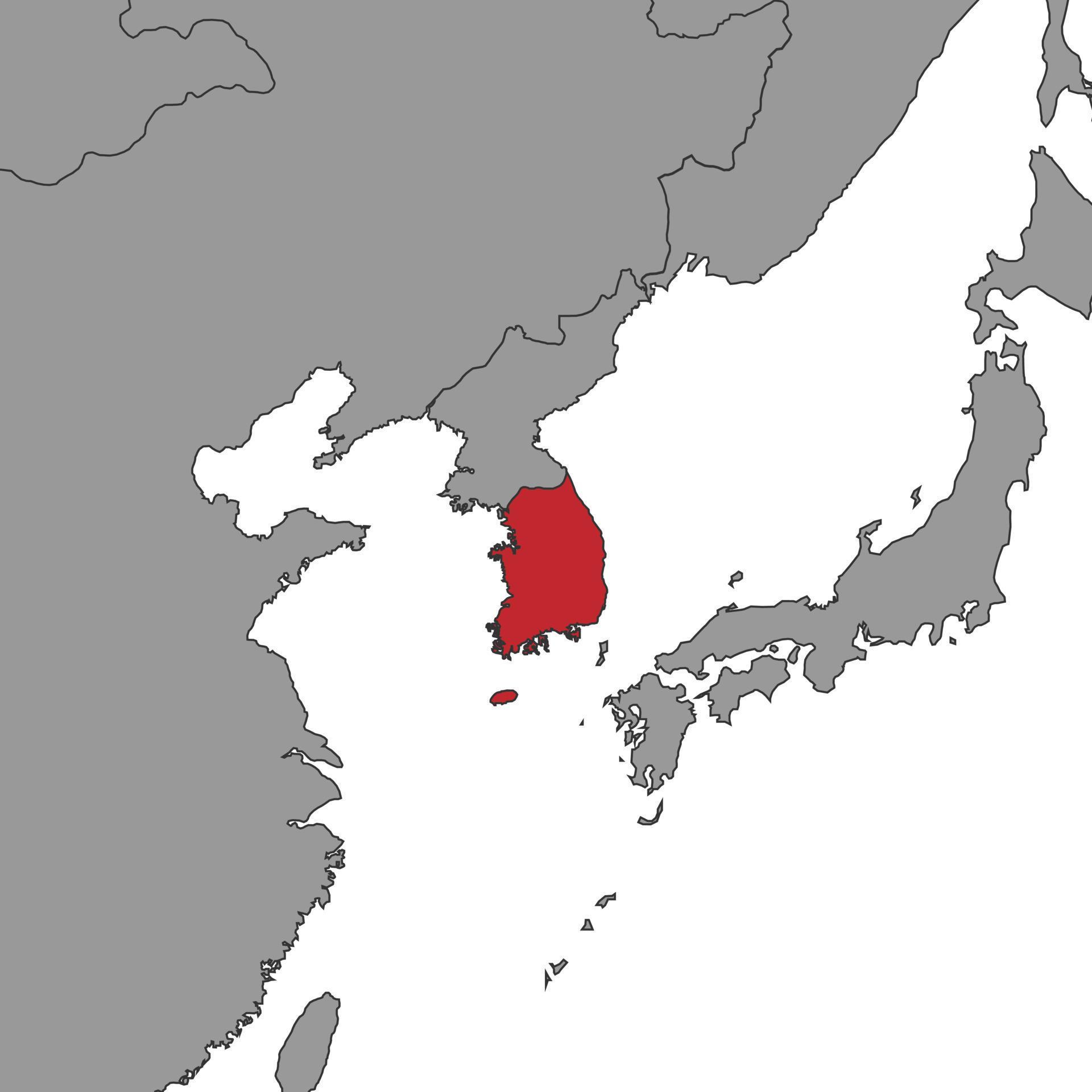 South Korea on world map. Vector illustration. 16774008 Vector Art at