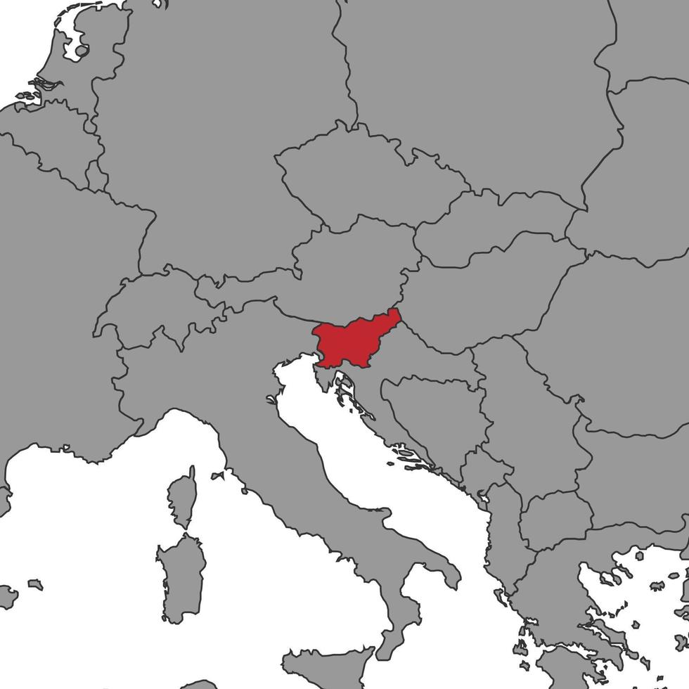 Slovenia on world map. Vector illustration.