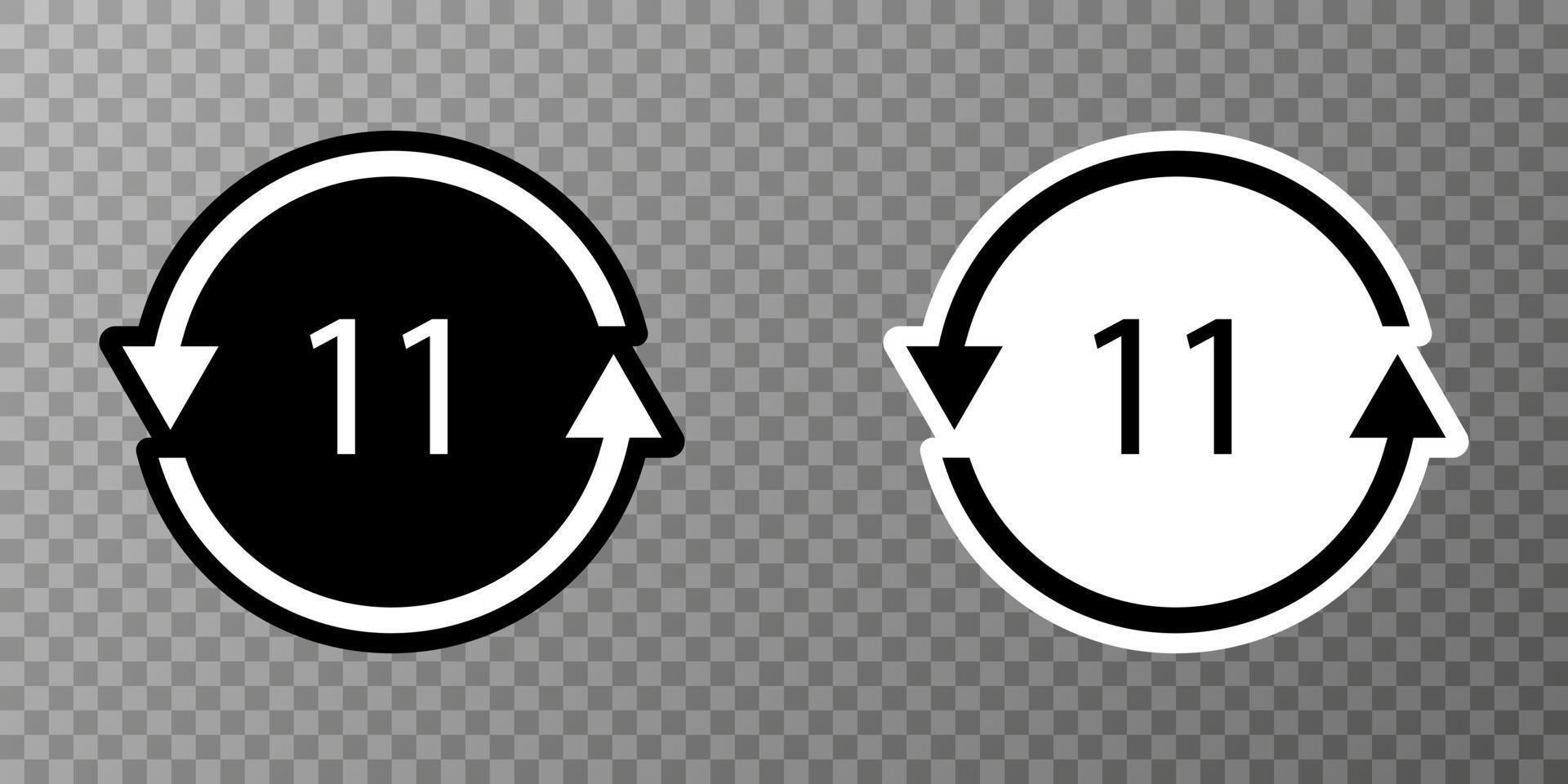 Battery recycling symbol 11 NiMH. Vector illustration