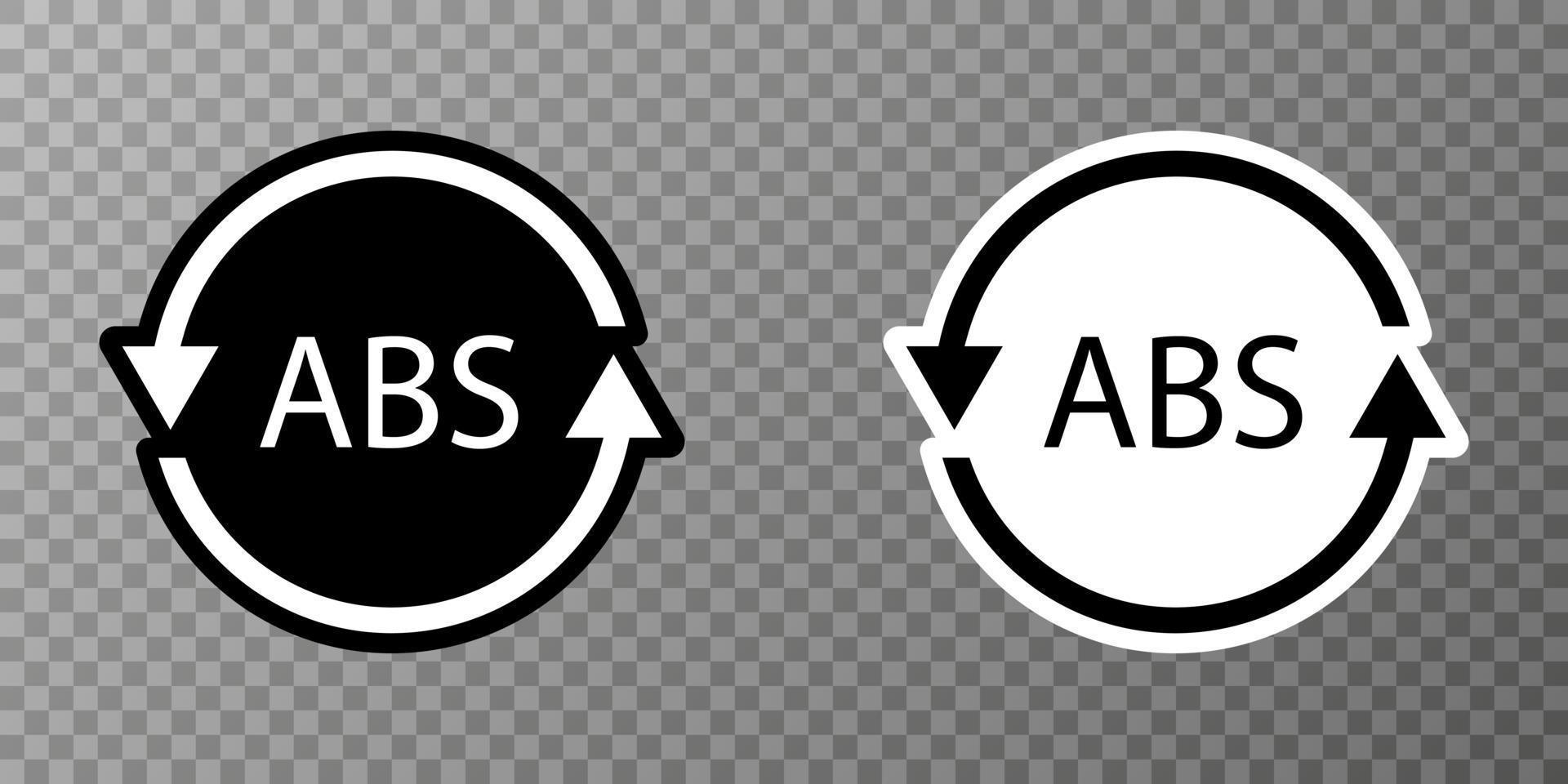 Plastic recycle symbol ABS 9 vector icon. Plastic recycling code ABS.